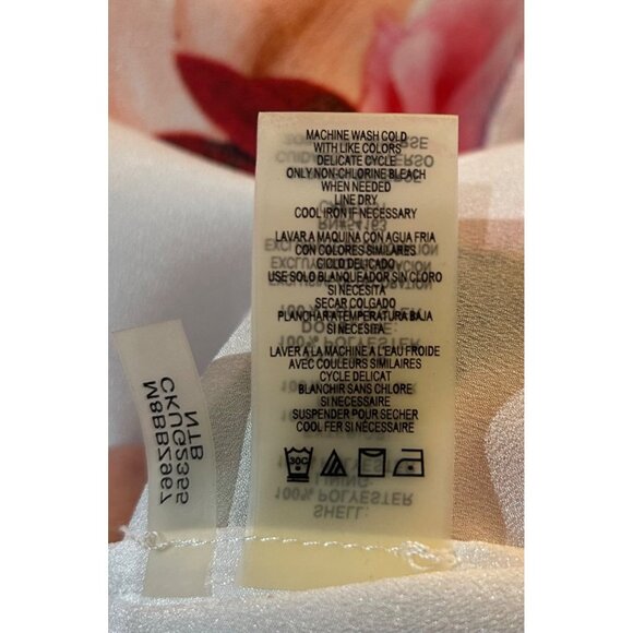 Calvin Klein Dress Sz 12 White & Pink Floral Asymmetric Hem Easter Fairy Cottage - Picture 5 of 10